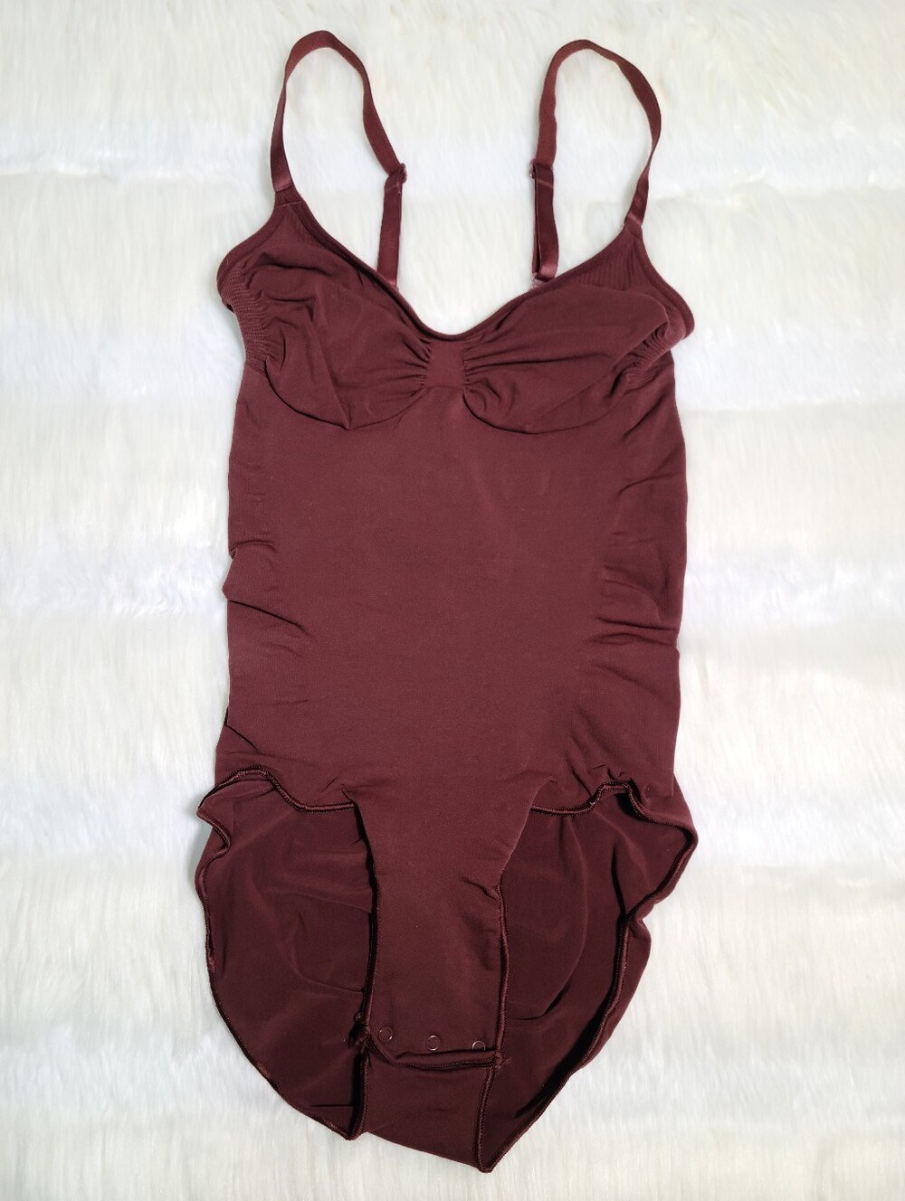 SKIMS Seamless Sculpt Brief Bodysuit Burgundy Large NEW